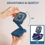 Portable Handheld Personal Necklace Fan Foldable Mini Quiet USB Rechargeable Fan With Mobile phone bracket function
