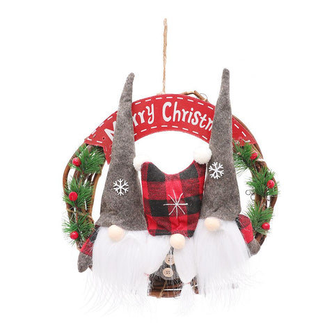 Christmas Wreath Christmas Decorations Christmas Wreath DIY Christmas Fabric Old Man Doll Simulation Rattan Circle In Australia - Darrahopens