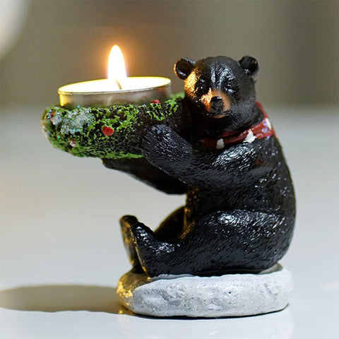 Black Bear Candle Holder, Bear Wishing Candle Holder Statue Candle Holder Bear Cartoon Bear Tea Light Candle Holder In Australia - Darrahopens
