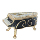 Musical Piano Trinket Box Jewelry Box Hand Painted Decorative Box with Hinged Lid Ring Earring Holder Table Figurine Collectible