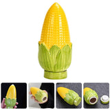 Ceramic Canister Corn Shaped Food Jar Airtight Kitchen Condiment Pot Seasoning Box Vanity Storage Jar for Coffee Tea Sugar Spices