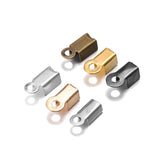 200Pieces Fold Over Clasp Cord Ends Terminators Crimp End Tips Leather Ribbon Ending Clasp Tips Jewelry Connector In Australia - Darrahopens