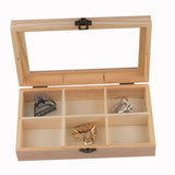 Box Transparent Grid Wooden Box Cosmetic Storage Keepsake Storage Cabinet Threaded Earrings Jewelry Wooden In Australia - Darrahopens