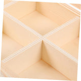 Box Transparent Grid Wooden Box Cosmetic Storage Keepsake Storage Cabinet Threaded Earrings Jewelry Wooden
