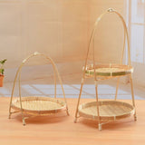 3pc Bamboo Basket Wooden Tray Cupcake Containers Tiered Fruit Basket Fruit Basket for Kitchen Counter Fruit and Vegetable In Australia - Darrahopens