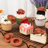 40Pcs brown Plastic Mini Western Cowboy Hat,Cute Miniature Doll Hats, Brown Party Dress Hat for Pretend Play Dollhouse Decoration
