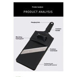 black Cabbage Slicer, Fluffy with 0.04 inch (1 mm) Wide, Sharp Sharp, Slice Whole Half-Ball with Holder