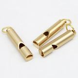 golden 4pcs Brass Whistle Best Premium Emergency Whistle One Piece Outdoor Survival Whistle On Key-Chain or Hang Around Your Neck