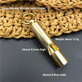 golden 4pcs Brass Whistle Best Premium Emergency Whistle One Piece Outdoor Survival Whistle On Key-Chain or Hang Around Your Neck