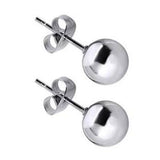 3 pairs of earrings of different colors Stainless Steel Ball Stud Earrings for Men Women Round 5mm（Steel gold and rose gold） In Australia - Darrahopens