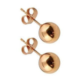 3 pairs of earrings of different colors Stainless Steel Ball Stud Earrings for Men Women Round 5mm（Steel gold and rose gold） In Australia - Darrahopens