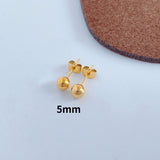 3 pairs of earrings of different colors Stainless Steel Ball Stud Earrings for Men Women Round 5mm（Steel gold and rose gold）