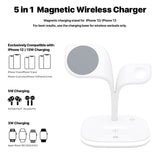 White wireless charger 3 in 1 Fast Charge Charging Station that complements your room Charging Station（165*120*160mm） In Australia - Darrahopens