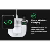 White wireless charger 3 in 1 Fast Charge Charging Station that complements your room Charging Station（165*120*160mm）