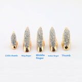 Set of 5 gold Different sizes Eagle Claw Ring Jewelry False Nail Retro  Talon Finger Ring Knuckle Bend Fingertip Claw