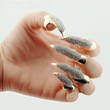 Set of 5 gold Different sizes Eagle Claw Ring Jewelry False Nail Retro  Talon Finger Ring Knuckle Bend Fingertip Claw