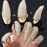 Set of 5 gold Different sizes Eagle Claw Ring Jewelry False Nail Retro  Talon Finger Ring Knuckle Bend Fingertip Claw