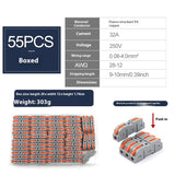 55 Pcs Grey Orange Lever Wire Connectors Kit for 28-12 AWG for Solid and Stranded Wires, Compact Fire Retardant Quick Connectors In Australia - Darrahopens