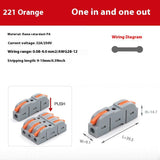 55 Pcs Grey Orange Lever Wire Connectors Kit for 28-12 AWG for Solid and Stranded Wires, Compact Fire Retardant Quick Connectors