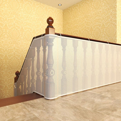 White Child Safety Net, Durable Banister Guard for Baby Safety Stairs Railing Balcony Cribs, Banister Stair Mesh Baby Proofing In Australia - Darrahopens