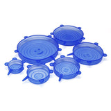 Silicone Stretch Lids, Durable & Eco-Friendly Elastic Lids Reusable Heat Resistant Various Sizes Cover for Bowl (Blue-6pack) In Australia - Darrahopens
