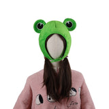 Cute Plush Frog hat Scarf Cap Ears Winter ski hat Full Headgear Novelty Party Dress up Cosplay Costume Green