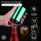|Magnetic Bottle Opener|Bottle Cap Opener|Automatic Magnetic Beer Opener|Stainless Steel Magneitc Bottle Cap Catcher (Green)