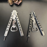 Butterfly Bottle Opener Stainless Steel Beer Bottle Opener Butterfly Knife Style Trainer Tool for Bar Party Beer Lovers (2pcs)