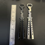 Butterfly Bottle Opener Stainless Steel Beer Bottle Opener Butterfly Knife Style Trainer Tool for Bar Party Beer Lovers (2pcs)