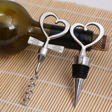 2 Pack Heart Wine Bottle Stopper,Stainless Steel Wine Bottle Stopper and Bottle-opener with Gift Box Packing Handheld Wine Bottle In Australia - Darrahopens