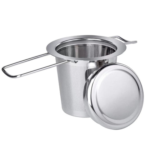 Stainless Steel Tea Steeper Fine Mesh Filters,Large Capacity Tea Strainer With Folding Handle And Lid,Hanging On Teapots Mugs Cups In Australia - Darrahopens