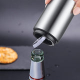 Premium Beer Bottle Opener (Silver),Stainless Steel Automatic Push Down No Damage Quick to Open Small Portable Bottle Cap Openers In Australia - Darrahopens