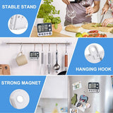 Digital Dual Kitchen Timer, Cooking Timer, Dual Count Up ＆ Down Timer with Magnetic Back, Large Display, Adjustable Volume