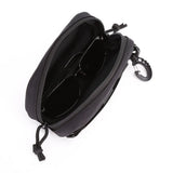 Tactical Glasses Case Glasses Pouch. Portable Eyeglasses Cases Eyewear Box. Eyeglass Case with Clip （black）