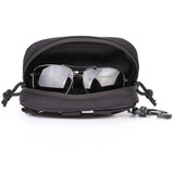 Tactical Glasses Case Glasses Pouch. Portable Eyeglasses Cases Eyewear Box. Eyeglass Case with Clip （black）