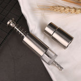 Salt and Pepper Grinder Set of 2,Stainless Steel Push Button Grinder Modern Design Thumb Grinder, for Black Pepper, Sea Salt