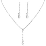 Bridal Wedding Jewelry Set Rhinestone Wedding Jewelry Set Silver Bridal Necklace Earrings Set Brides Bridesmaid Prom Costume In Australia - Darrahopens