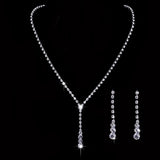 Bridal Wedding Jewelry Set Rhinestone Wedding Jewelry Set Silver Bridal Necklace Earrings Set Brides Bridesmaid Prom Costume