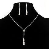 Bridal Wedding Jewelry Set Rhinestone Wedding Jewelry Set Silver Bridal Necklace Earrings Set Brides Bridesmaid Prom Costume