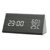 Digital Alarm Clocks Wooden LED Time Display for Bedrooms with Humidity&Temperature Detect Smart LED Digital Clock In Australia - Darrahopens