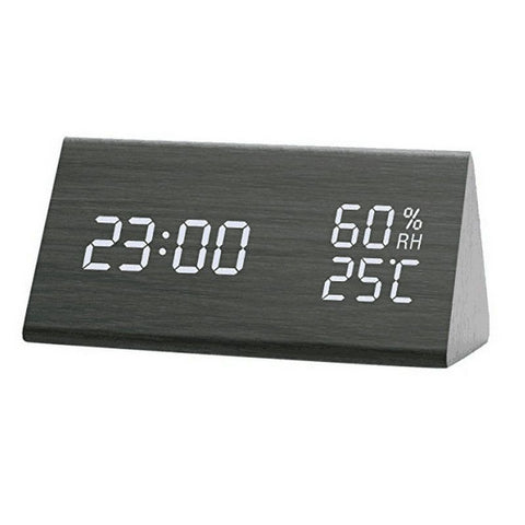 Digital Alarm Clocks Wooden LED Time Display for Bedrooms with Humidity&Temperature Detect Smart LED Digital Clock In Australia - Darrahopens