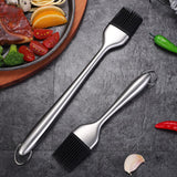 2 Pack Heavy-duty BBQ Basting Brush,Great For BBQ Meat,Cakes And Pastries  Solid Sturdy BBQ Basting Brush with Stainless