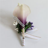 Boutonniere for Men Wedding Groom Best Man Boutonniere with Pin Set of  for Wedding Party Prom Event Ceremony Anniversary(Purple)