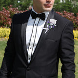 Boutonniere for Men Wedding Groom Best Man Boutonniere with Pin Set of  for Wedding Party Prom Event Ceremony Anniversary(Purple)