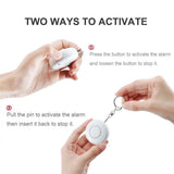 White Illuminated Circular Alarm High Decibels Female Self-Defenses Emergency Device, Alarm Emergency Alarm Personal Alarm