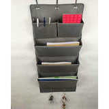 5 Pockets Over the Door Organizer and Storage Hanging with Hooks, Wall Document Holder for Closets, Families, Filing (Gray) In Australia - Darrahopens