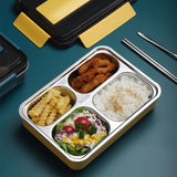 Lunch Box Stainless Steel Bento Box With Insulated Bag and Cutlery,4 Compartments,Big Bento Box for adults and Work,Lunch In Australia - Darrahopens