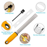 Cheese Grater, Ginger, Chocolate, With Razor-Sharp Stainless Steel Blade, Protective Cover and Cleaning brush