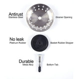 Kitchen Sink Stopper and Strainer Oil Rubbed Bronze Sink Drain Strainer Basket Replacement for Standard Drain