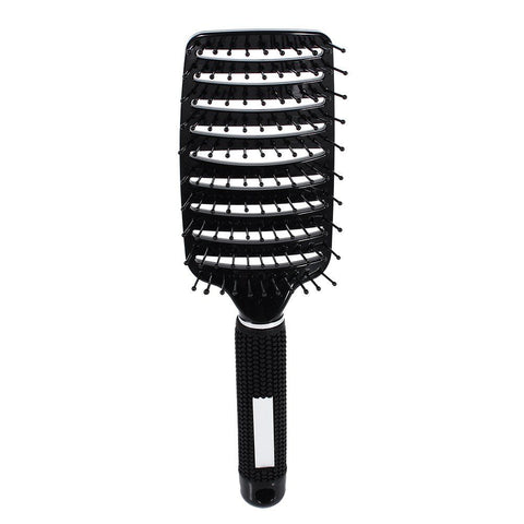 Curved Vented Styling Hair Brush, Detangling Thick Hair Massage Blow Drying Brush Massager Comb Brush (Black)